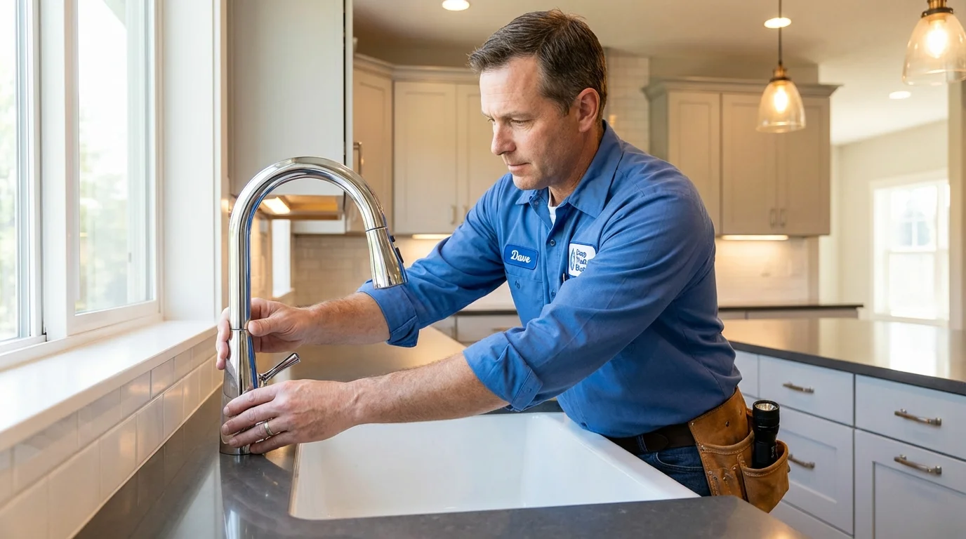 Kitchen faucet installation by Johns Plumbing LLC in Tyngsboro